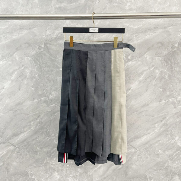 TBnlnlnlnl new spliced contrasting wool long skirt